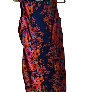 Evan Picone Women's Floral Shift Dress Size 12 Knee Length Multicolor‎